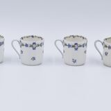 6 cups and saucers porcelain Haviland Limoges barbed-wire décor