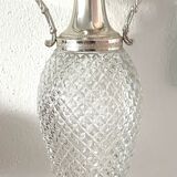Vase glass and silver metal, Italy 1960