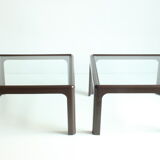 Baydur and glass side tables by Peter Ghyczy for Bayer, Germany 1970s, set of2.