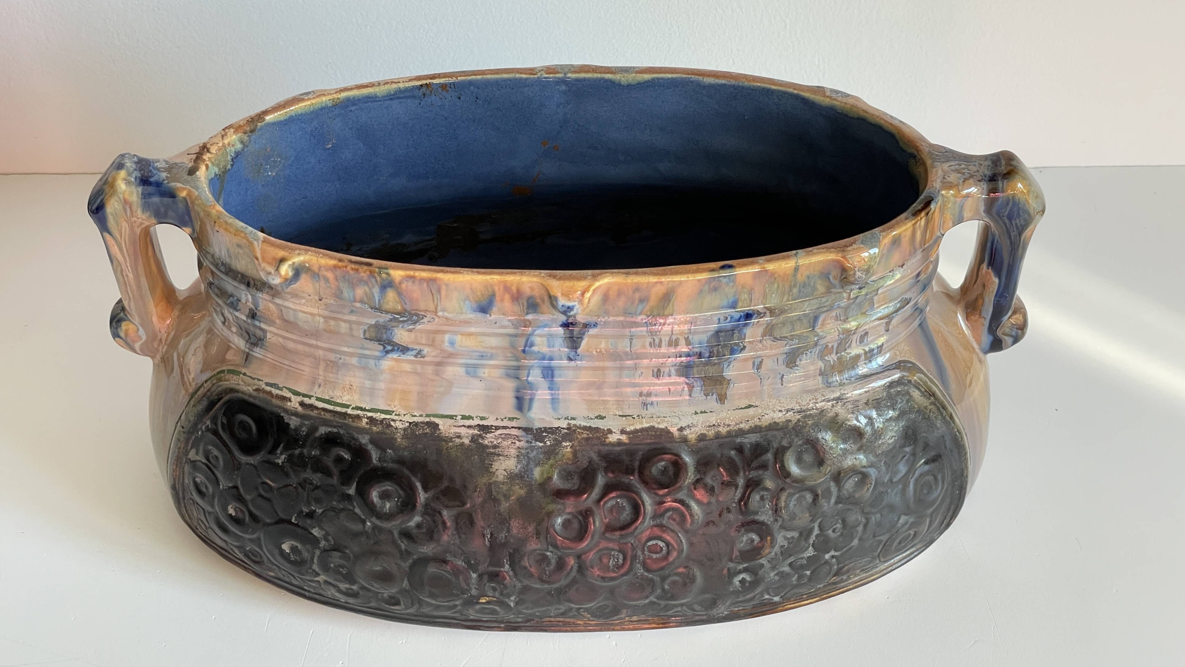 Vintage Barbotine Planter Cache-Pot