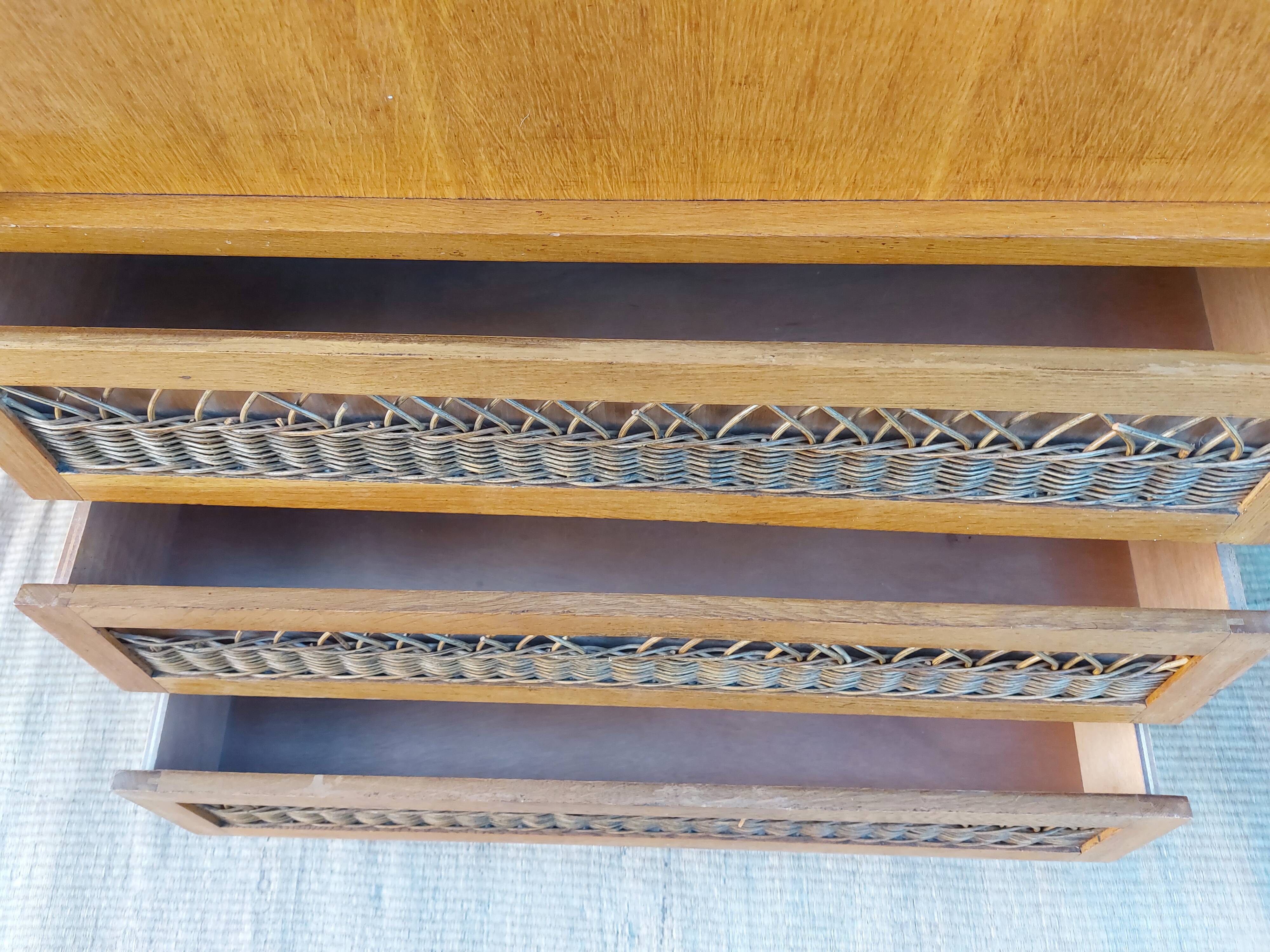 Secretary, drawers with wicker