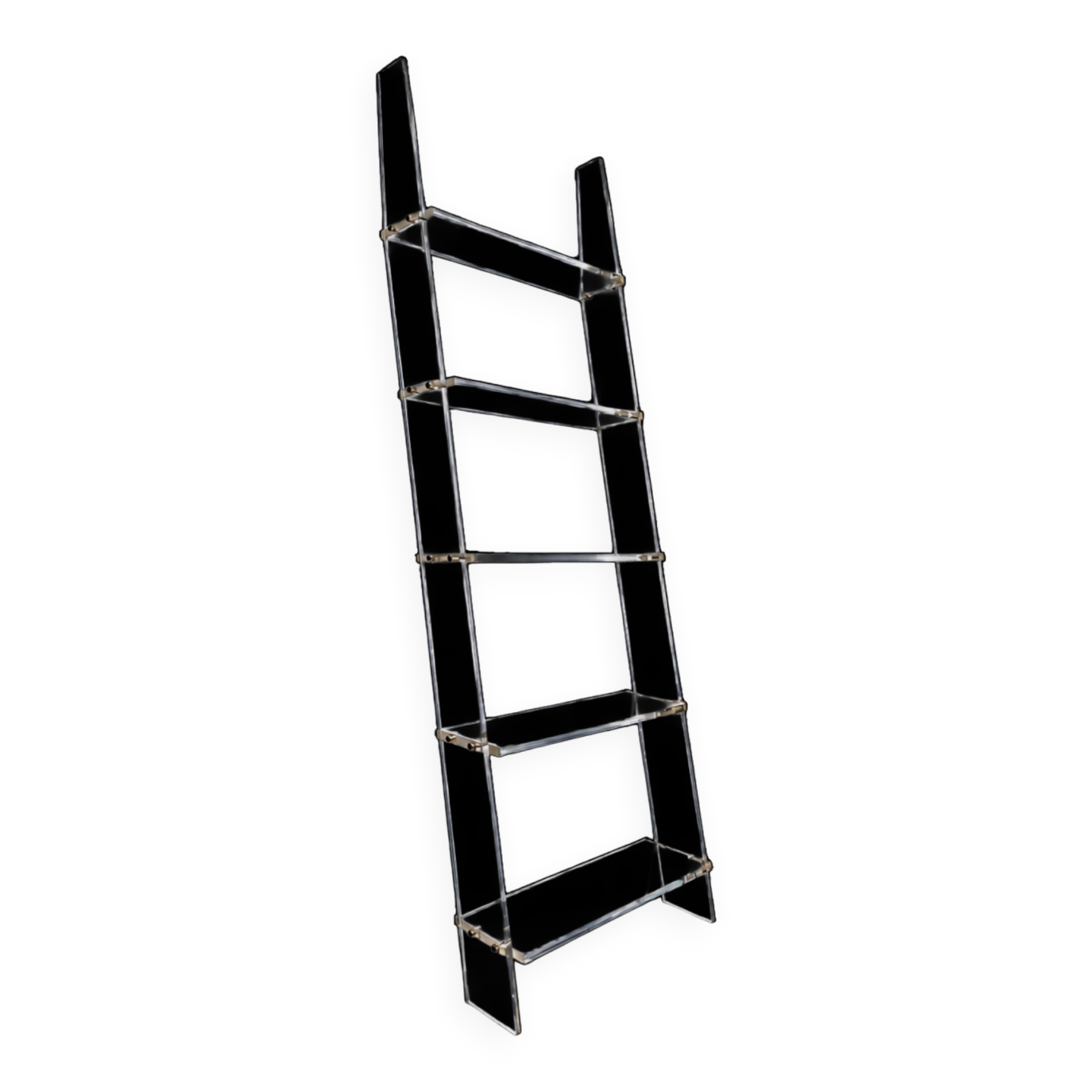 1970s plexiglass ladder shelf in the style of the Invisibles from Le Marais.