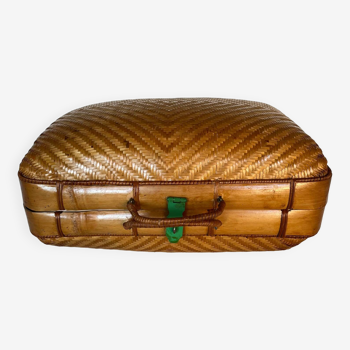 70's bamboo briefcase