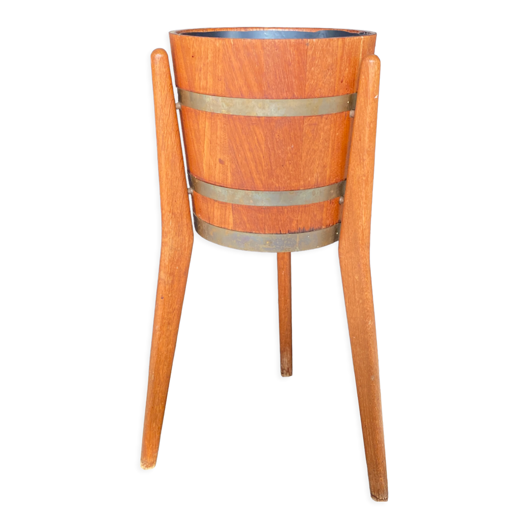 Scandinavian teak plant holder