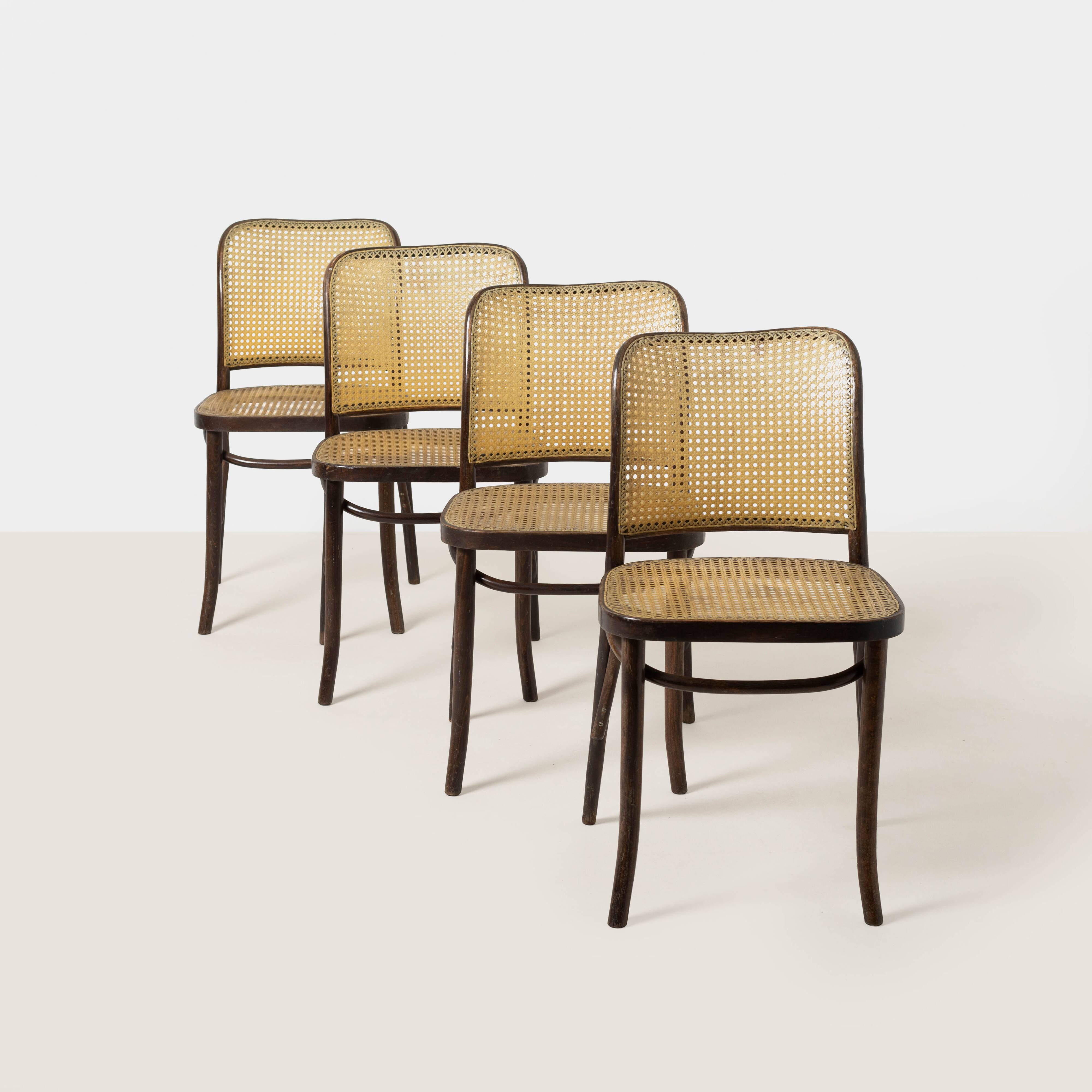 Set of 4 model 811 dining chairs by Josef Hoffmann, Poland, circa 1980