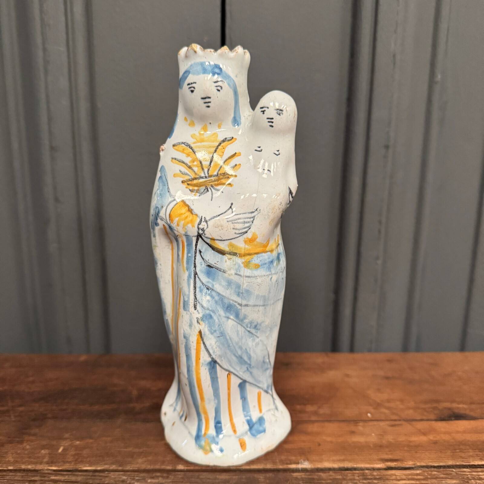 Virgin giving birth to Child in Nevers earthenware, 18th century