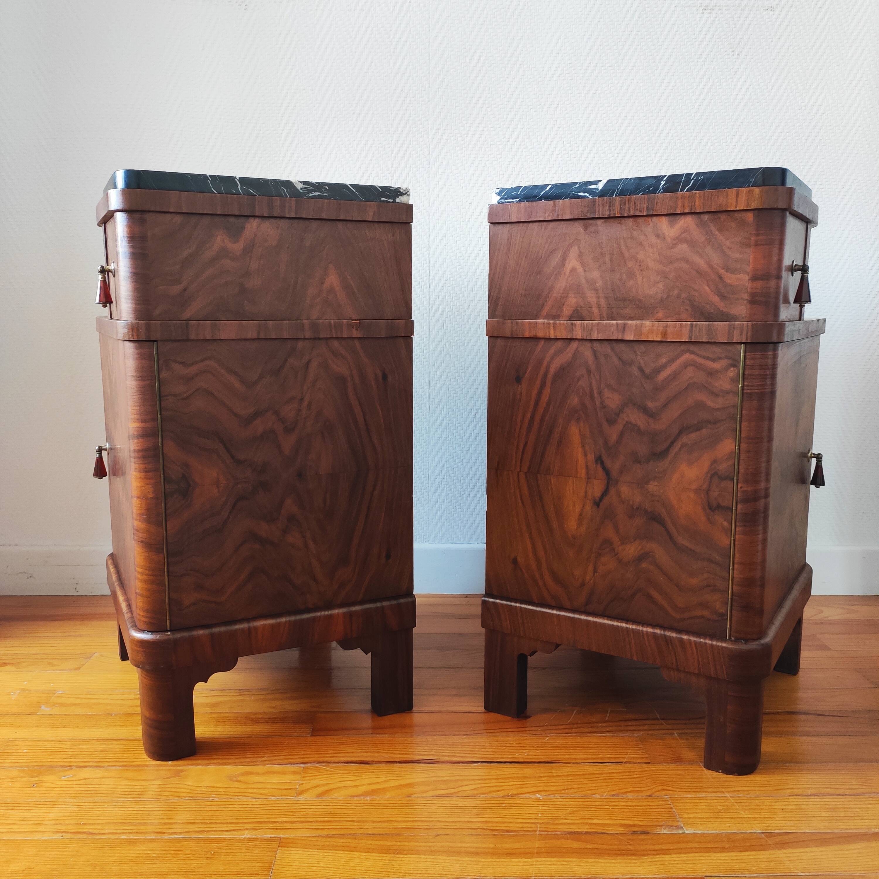 Pair of art deco bedside tables