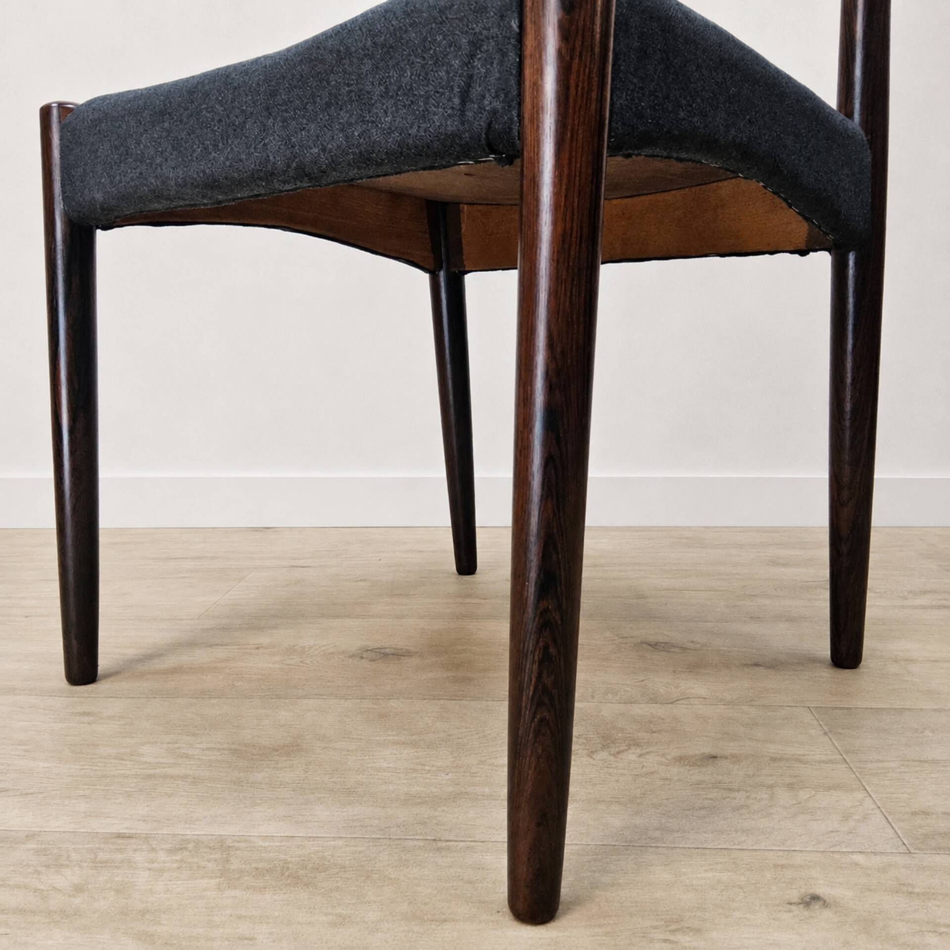 3x Vintage Danish Dyrlund chairs rosewood reupholstered / Scandinavian