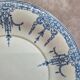Old flat plate Gien 1860-1871 – blue earthenware decoration – 19th century