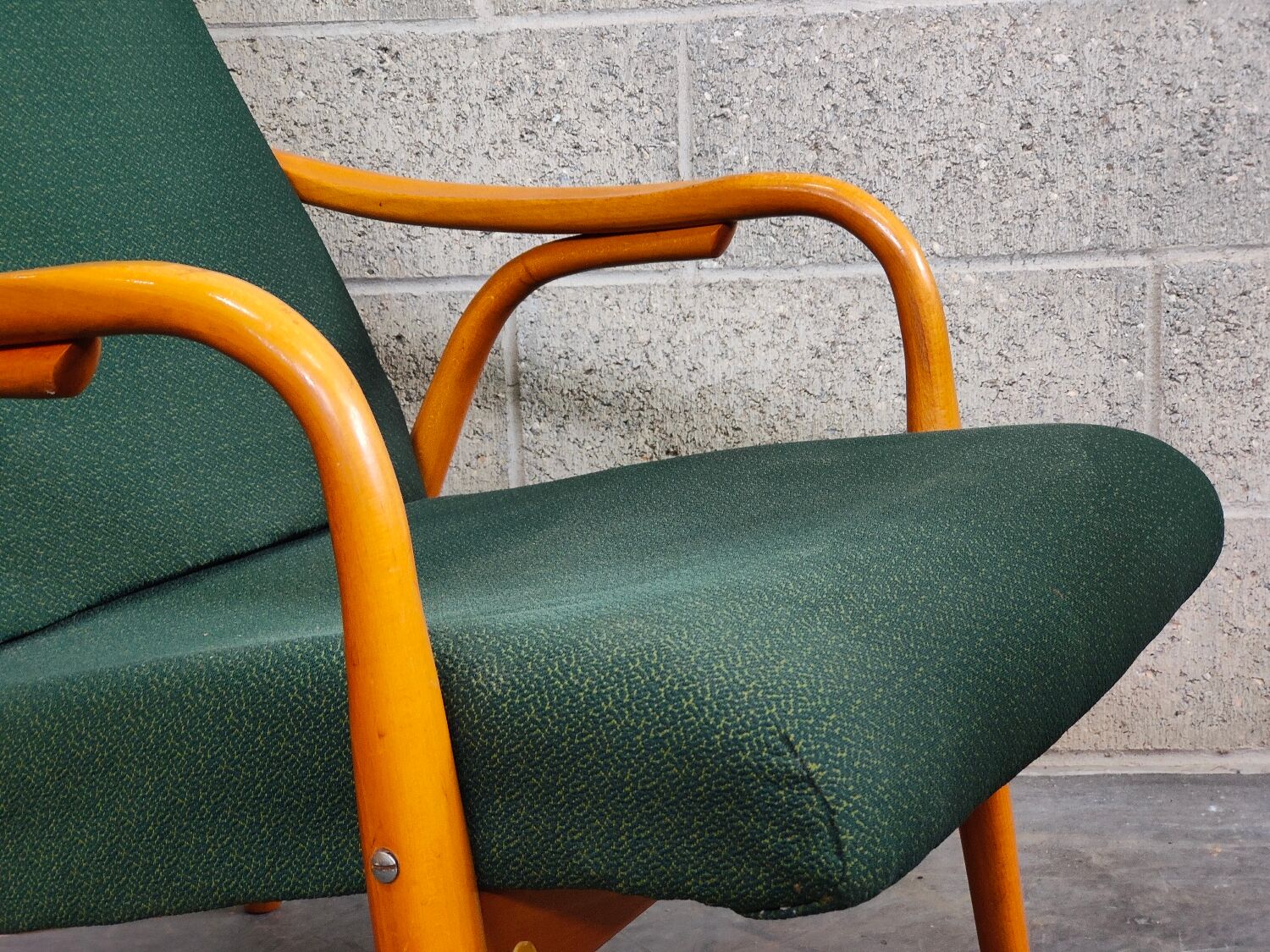 Pair of green armchairs by Antonin Suman for Ton Bystrice (Thonet) year 1960