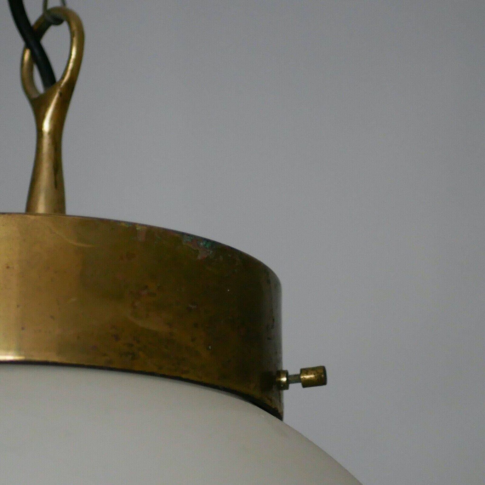 Large Artemide Delta ceiling light - 1960s - Sergio Mazza - Brass and glass