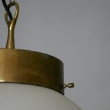 Grande plafonnier Artemide Delta - Années 60 - Sergio Mazza - Laiton et verre