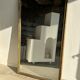 Large gilded mirror 19th century rounded corners mercury glass Louis XVI style