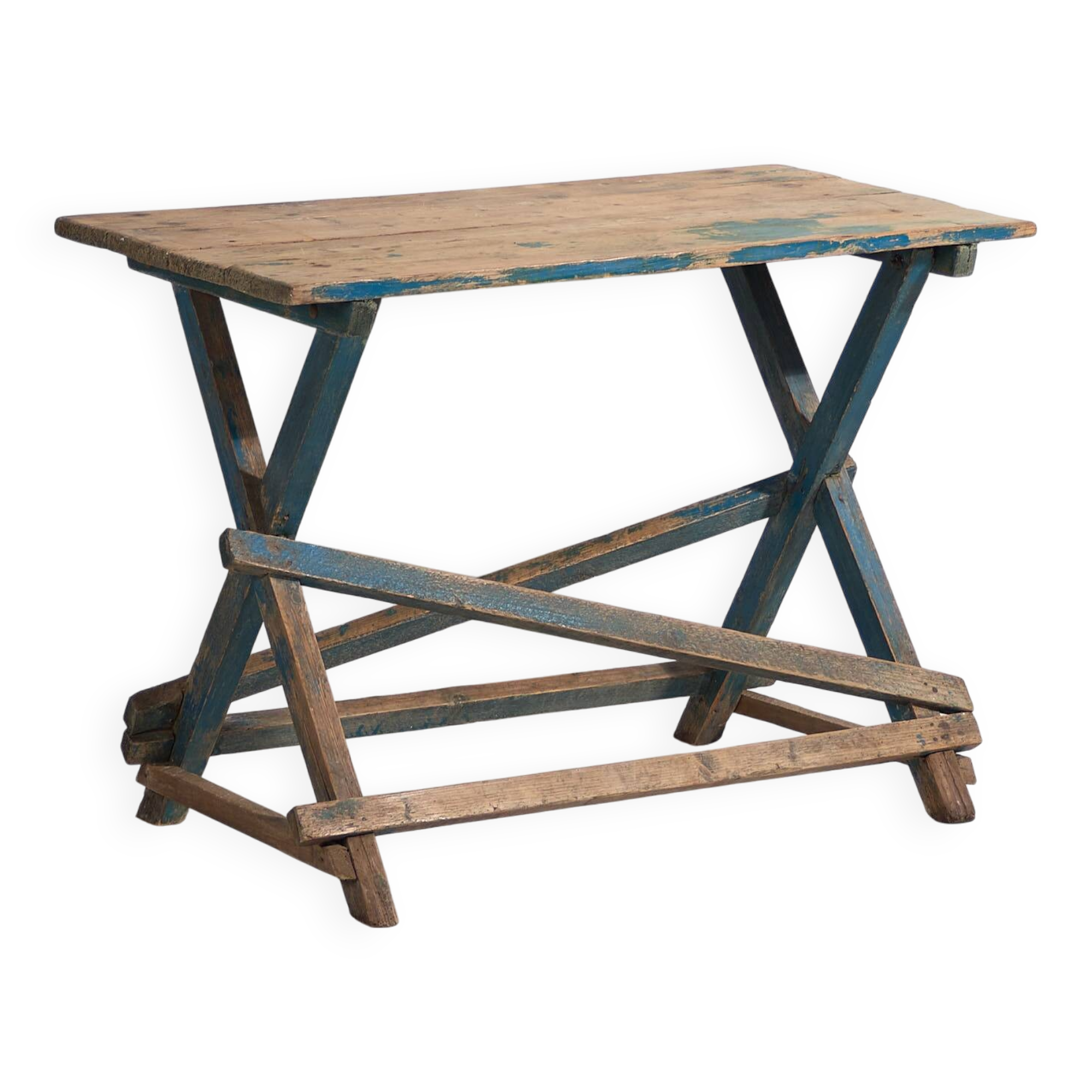 Antique French Provençal style blue table (c.1920) #54