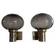 Pair of grey glass and chrome wall lights from the mid-century by N Leuchten, 1960s, Germany.