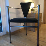 Set of 3 vintage belgo Chrome tripod chairs
