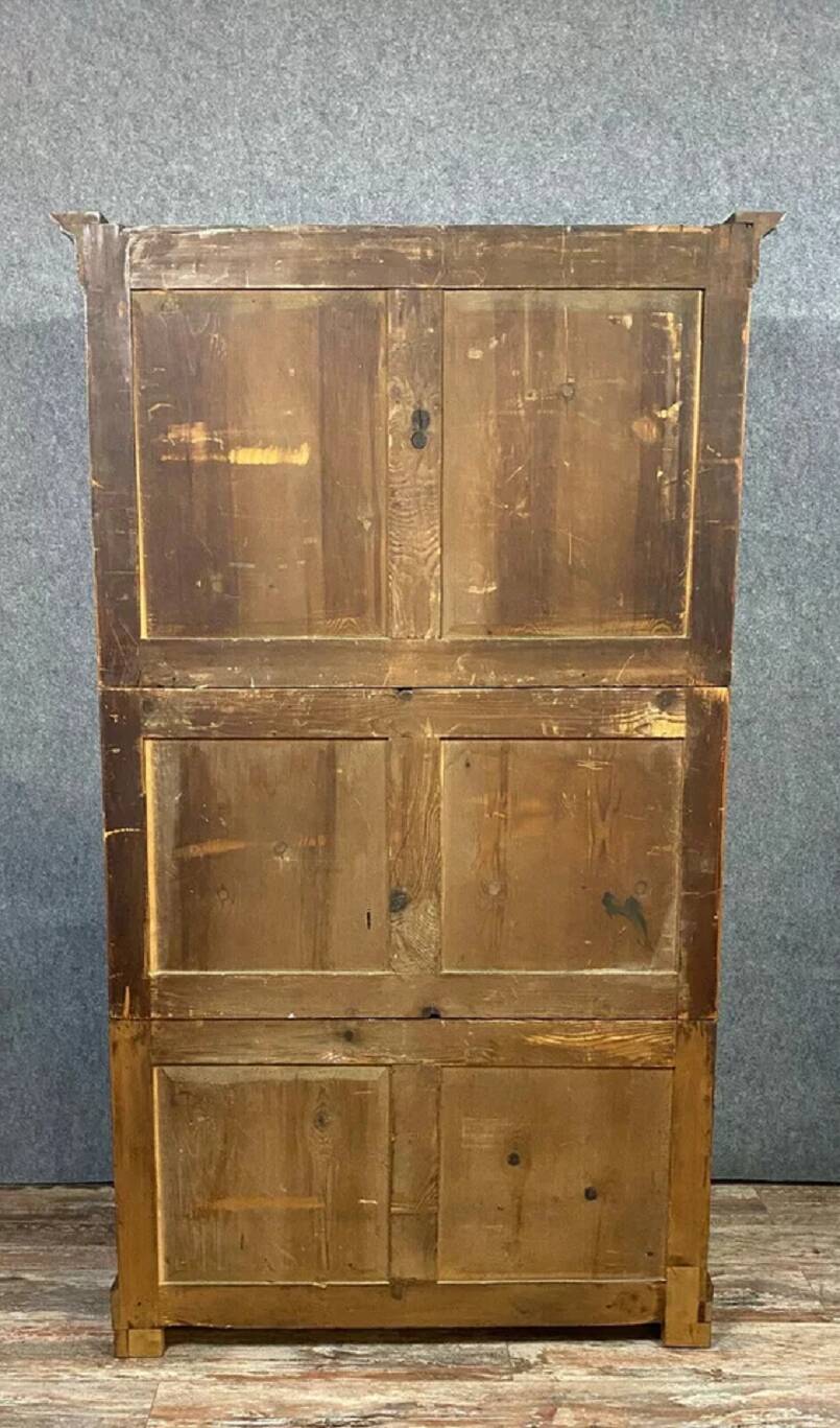 Louis Philippe - Charles X period secretary cabinet in blond walnut
