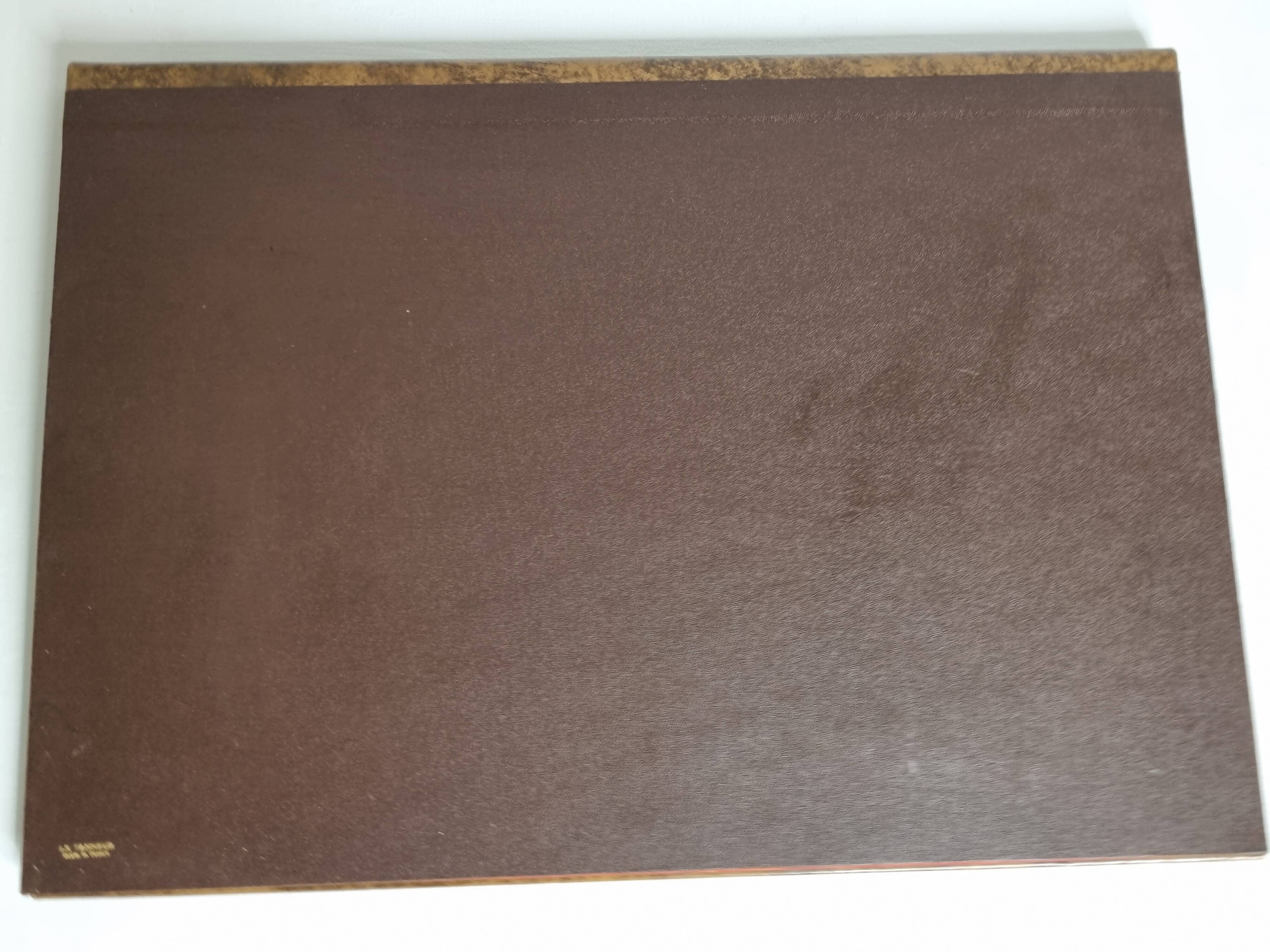 Leather desk pad, vintage office accessory, 50 cm