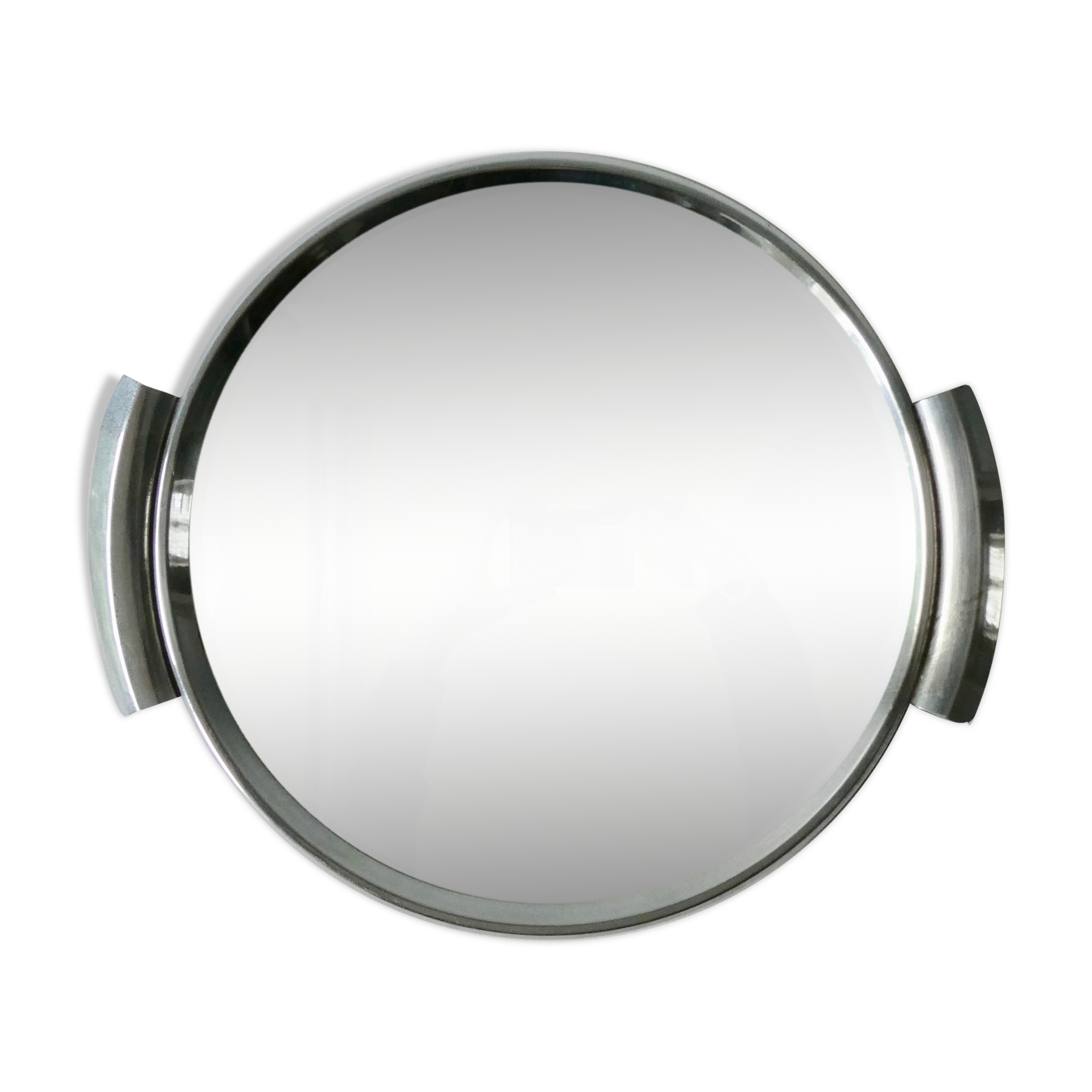 Art Deco service tray, mirror and chrome, 33 cm