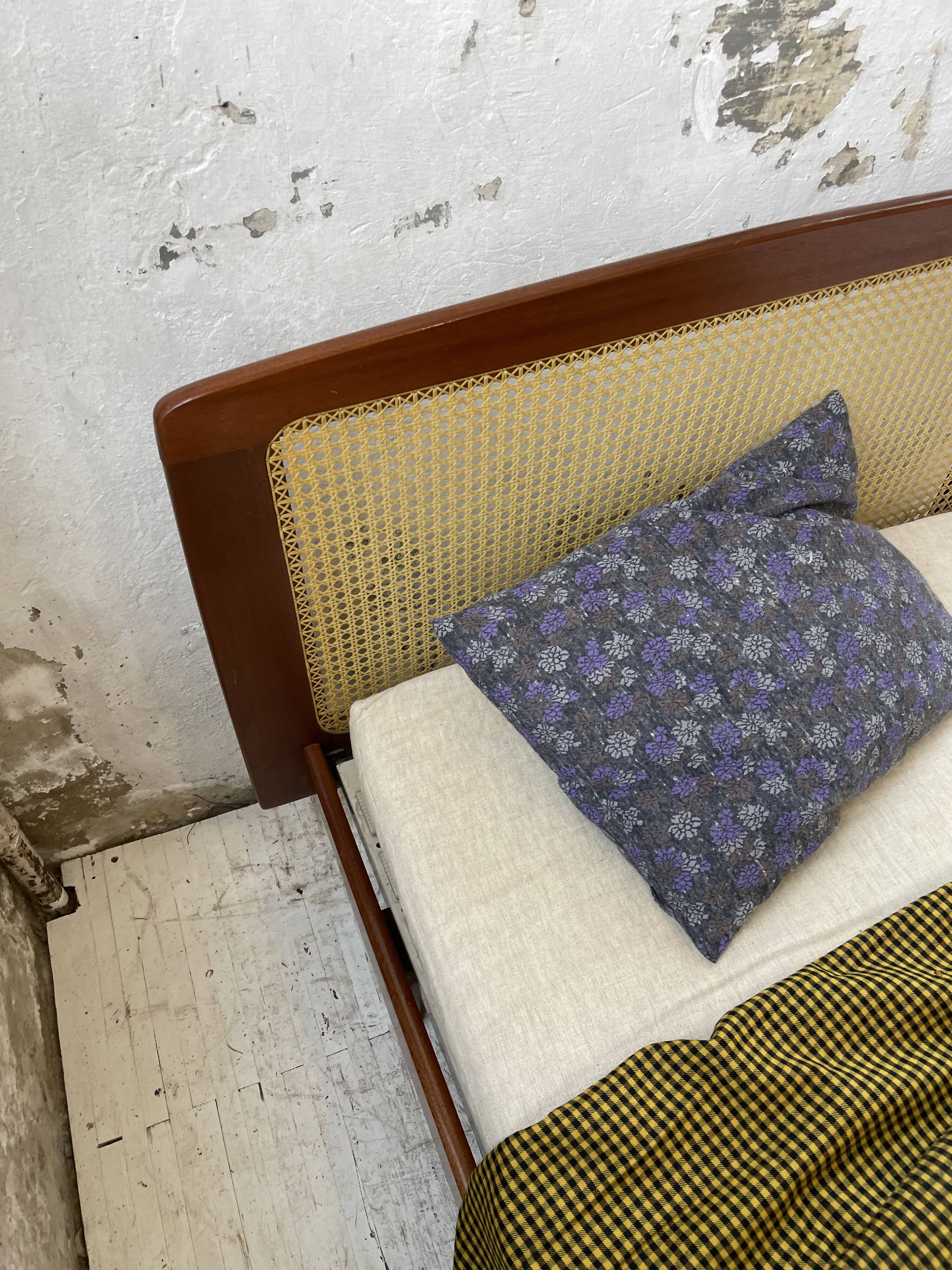 Lit Roset SNA teck et cannage 1 place