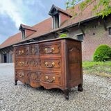 Crossbow Commode In Walnut Louis XV XVIII Eme Century