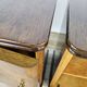 1940 Art Decò nightstands in walnut with door and shelf