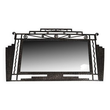 Art Deco wrought iron mirror – Paul Kiss, Paris, circa 1930