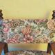 Antique poltrona trono in solid walnut with carving 19th century