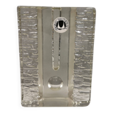 Pukeberg Walther Glass rectangular “solifleur” glass vase with one stem.