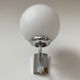 Pair of chrome and opaline metal wall lamps