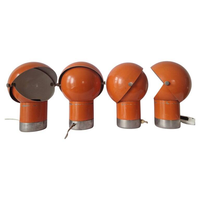 Set of Four Rare Table Lamps Astronaut Kamenicky Senov, Space Age, 1970s