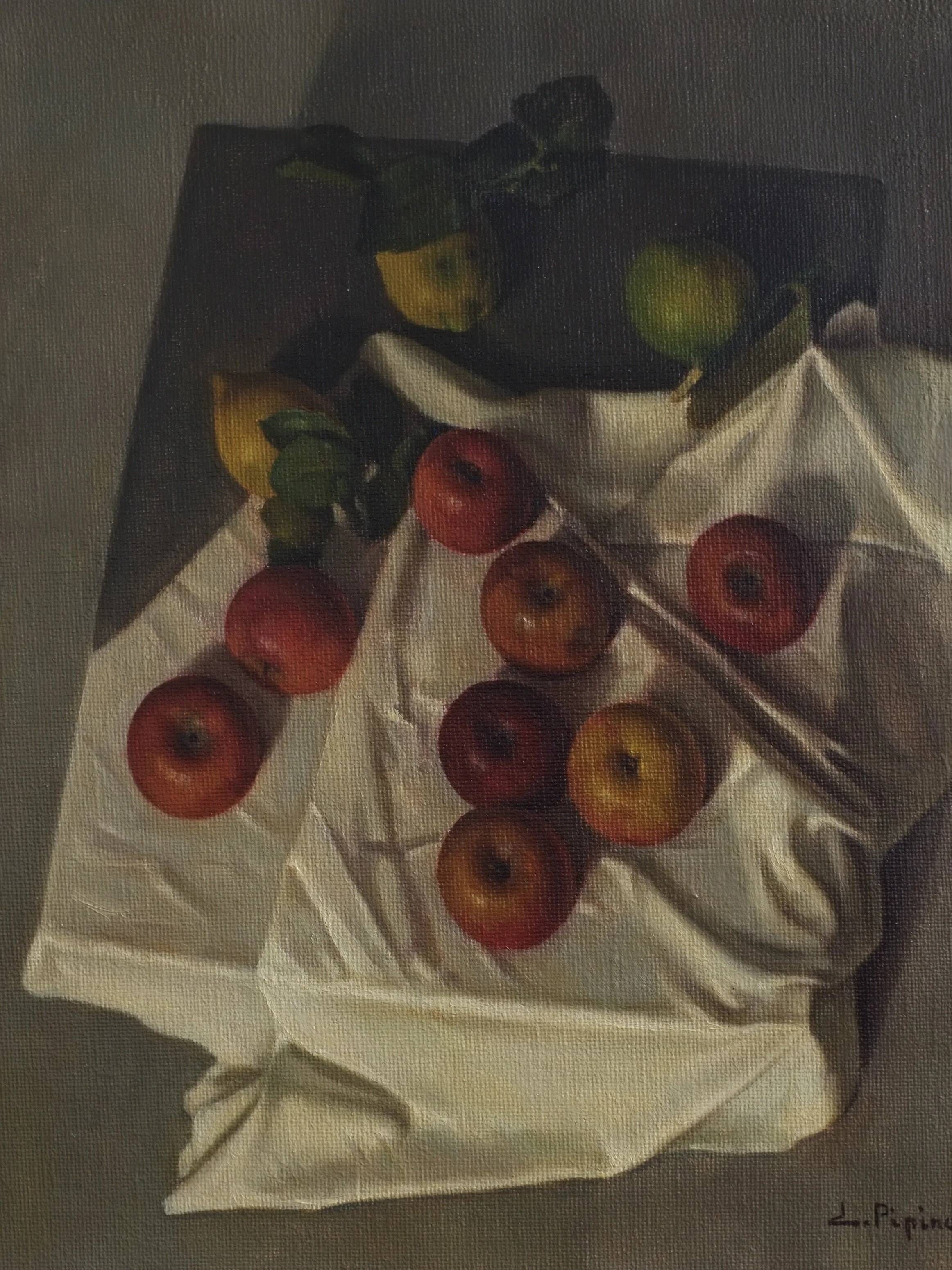 Vintage realism still life oil painting by Pipino | Italy