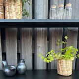 Vintage black metal "string" shelf