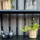 Vintage black metal "string" shelf