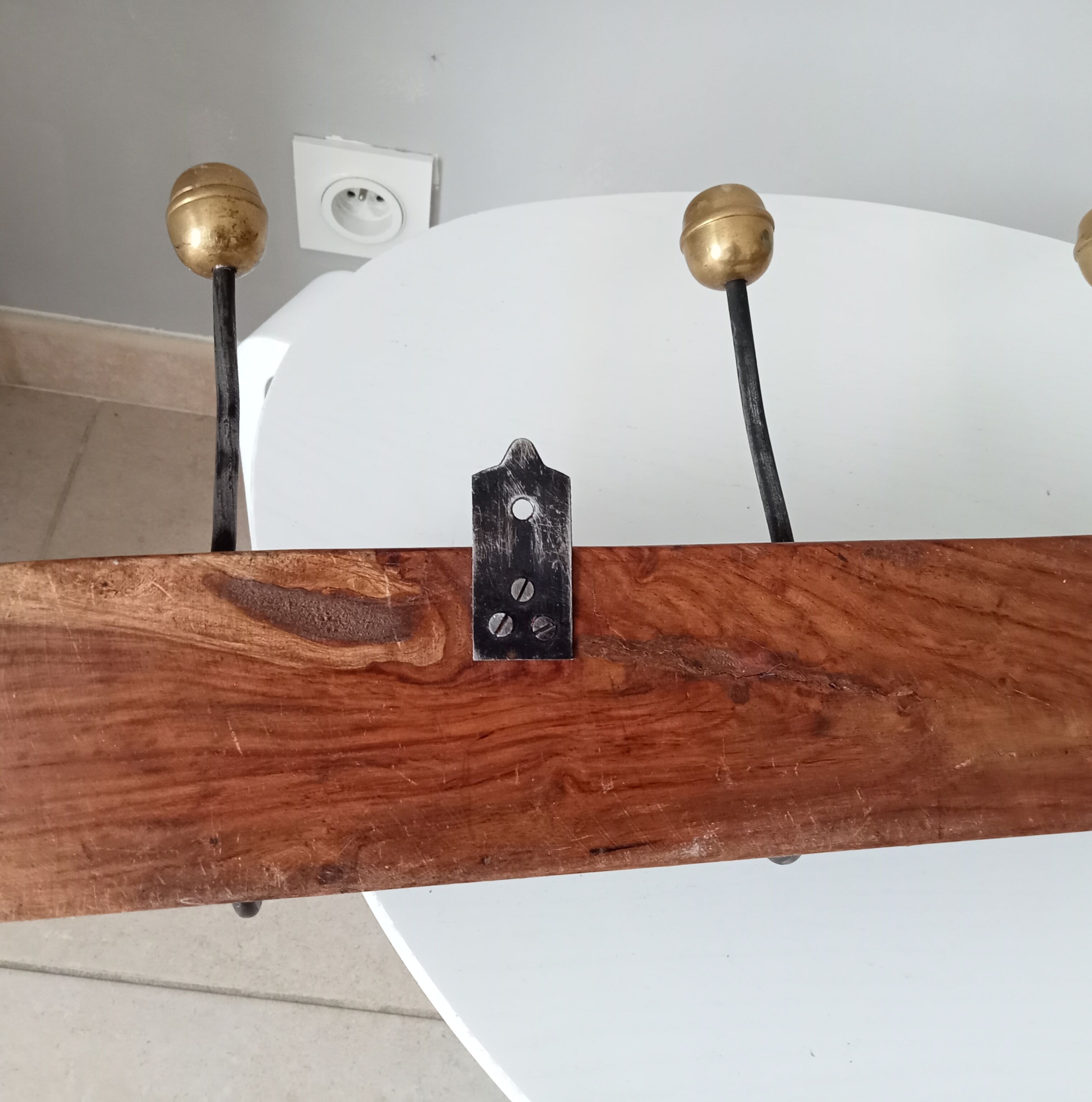Old coat rack in solid brass