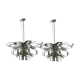 Mid-century pair of Italian chrome chandeliers from 70