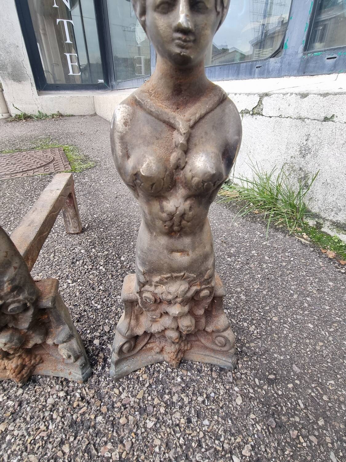 Pair of goddess andirons