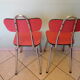 Lot of 2 chairs in red formica with tubing 60s