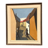 Huile sur toile originale suédoise – “Allée” – Signée – Vintage et encadrée