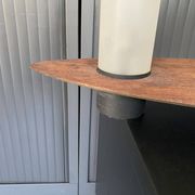 Suspension lamp ceiling light Scandinavian surf teak frosted glass vintage 70s