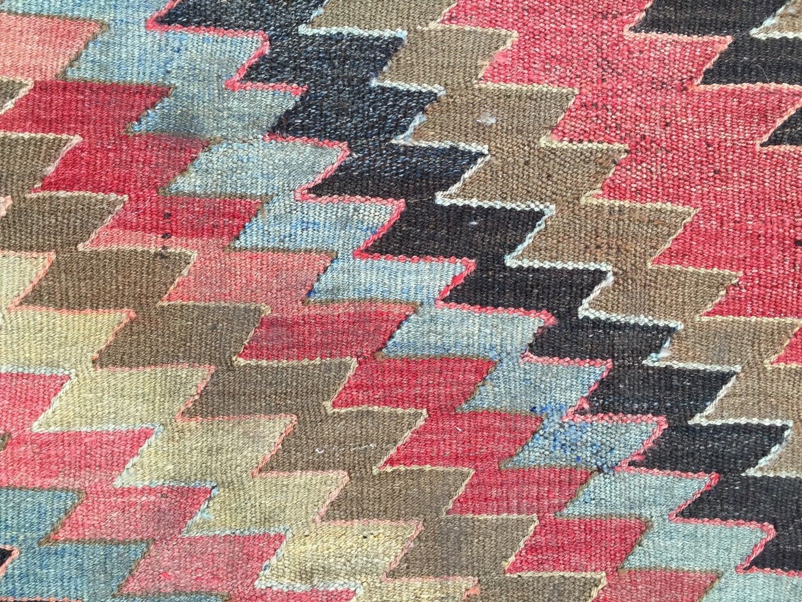 Vintage Turkish Kilim Kelim Rug 338x168 cm shabby chic wool, country home, boho