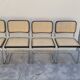 Série de 4 chaises Marcel Breuer modèle B32 signé Italy