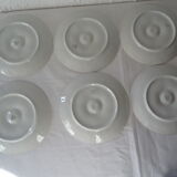 6 assiettes à huitres blanches  470112 Charles Pillivuyt porcelaine ancienne