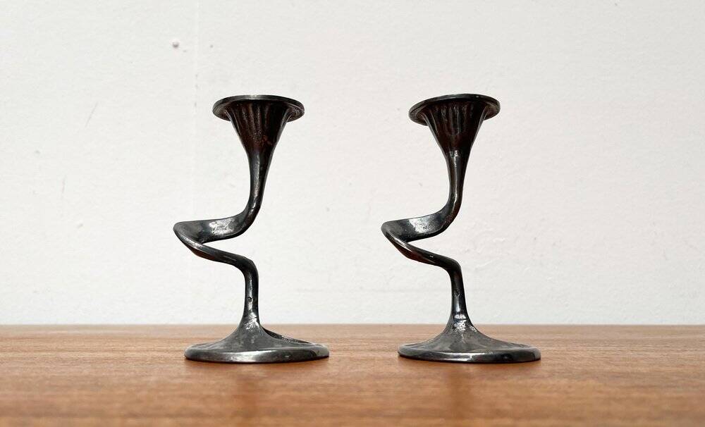 Amadeus candle holders from the Italian Brutalist series by Kurt Jesch for Fratelli Tonini, 1960s, set of 2.