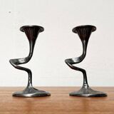 Amadeus candle holders from the Italian Brutalist series by Kurt Jesch for Fratelli Tonini, 1960s, set of 2.