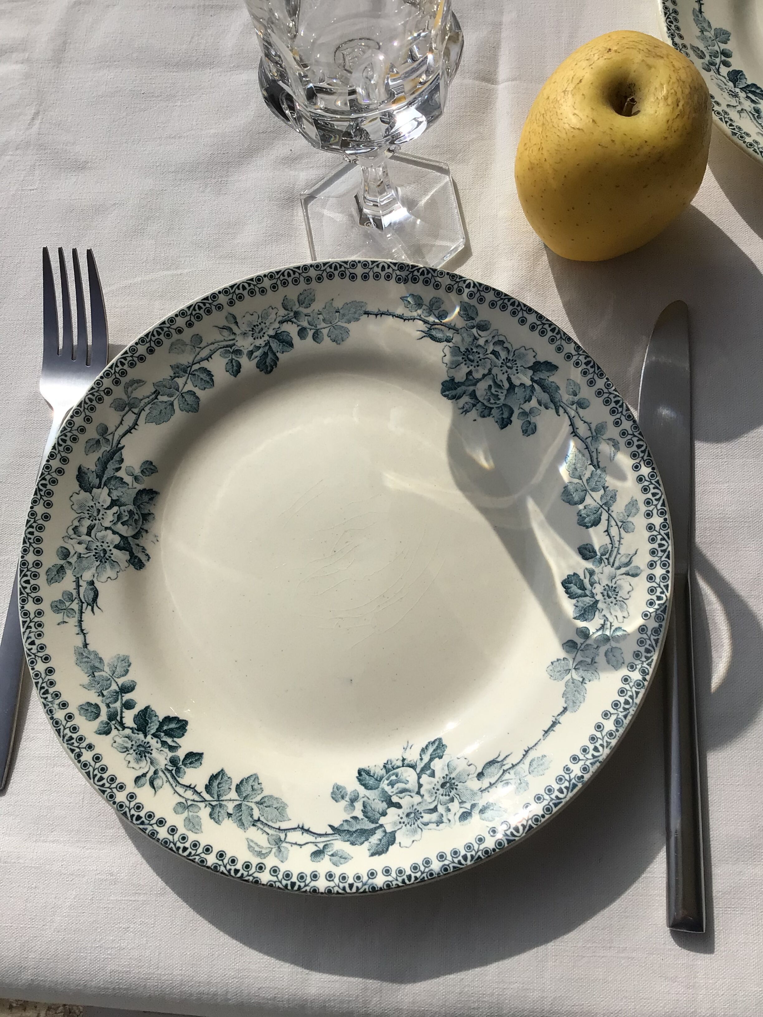 6 Flat plates Terre de Fer model Guadeloupe Debray gray blue