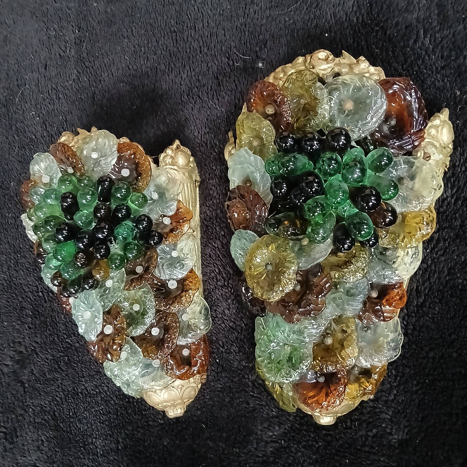 Appliques en bronze et verre de Murano