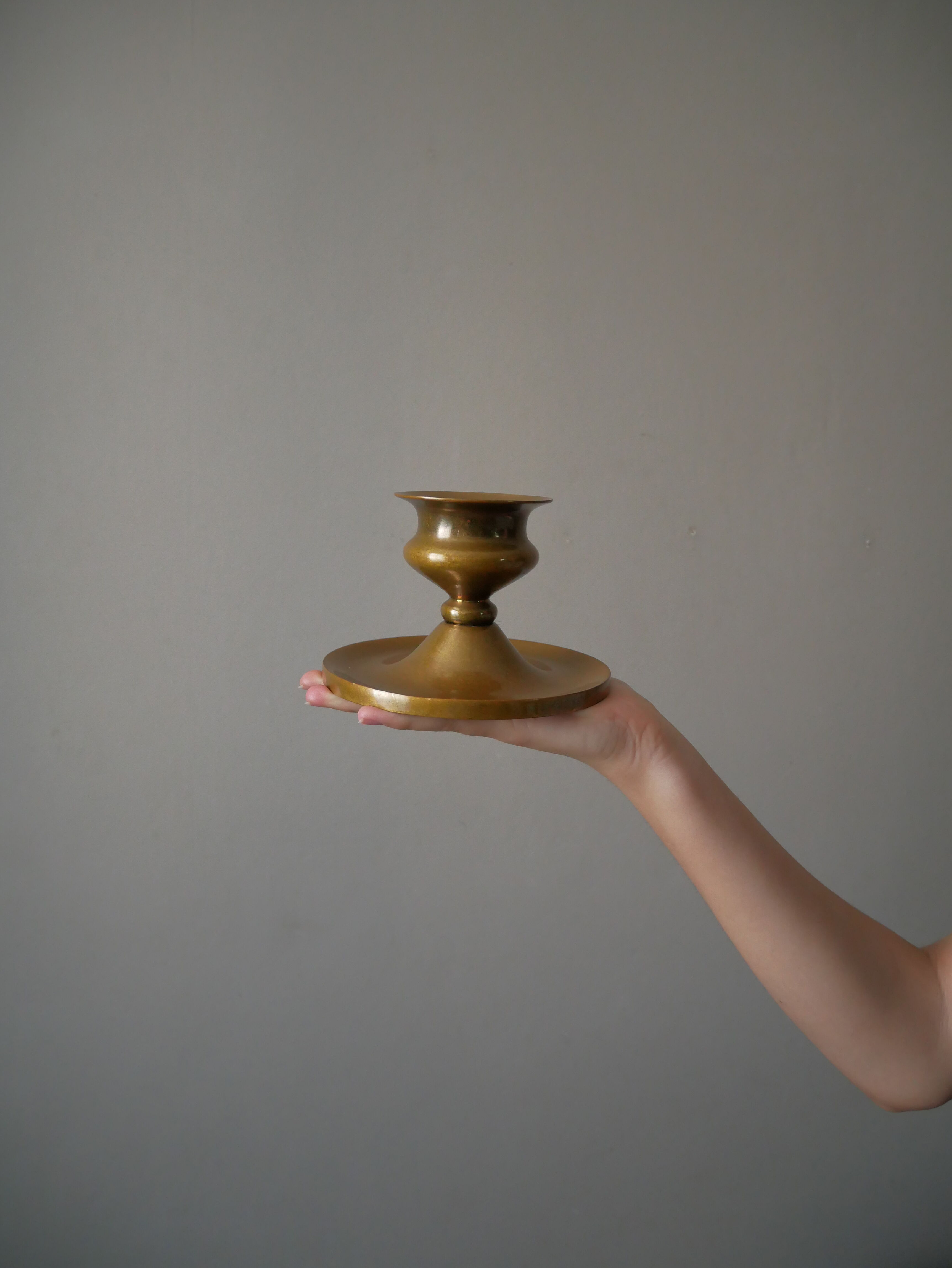 Vintage vintage brass candle holder