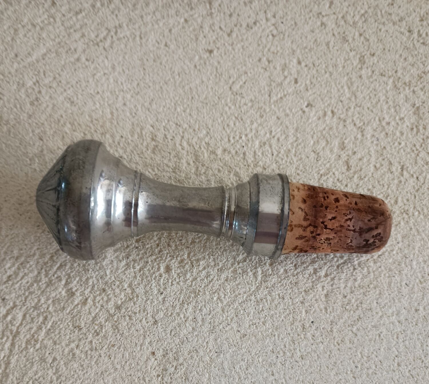 Ewer decanter with tin mount