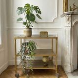 Vintage dessert stand in glass and brass